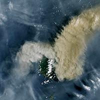 2021 St Vincent Volcano Eruption Aerial View