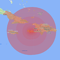 Haiti Earthquake impact area map